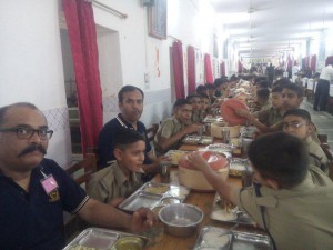 Mukul Mishra, Sushil Daila with cates in Ajmer Military School Mess