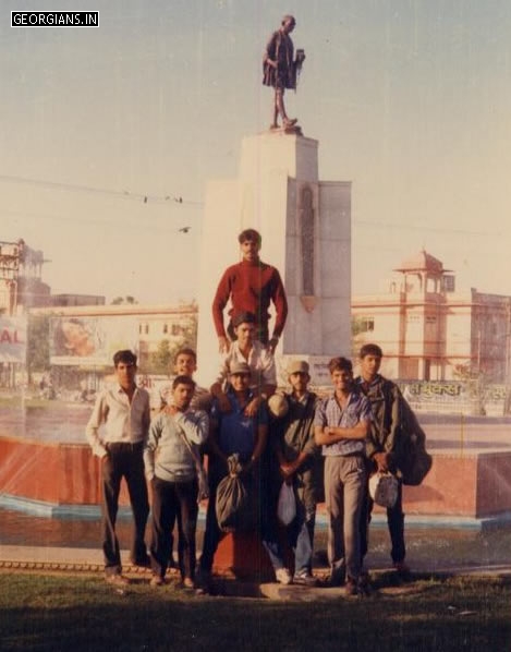 At Gandhi Circle, Jaipur - Way Back From NCC Camp, 942 Virender Singh, 882 Tejpal Gulia