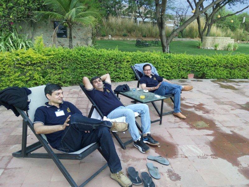 Jarnail Singh, Pradeep Malik & Aseem Mehra basking in Sun