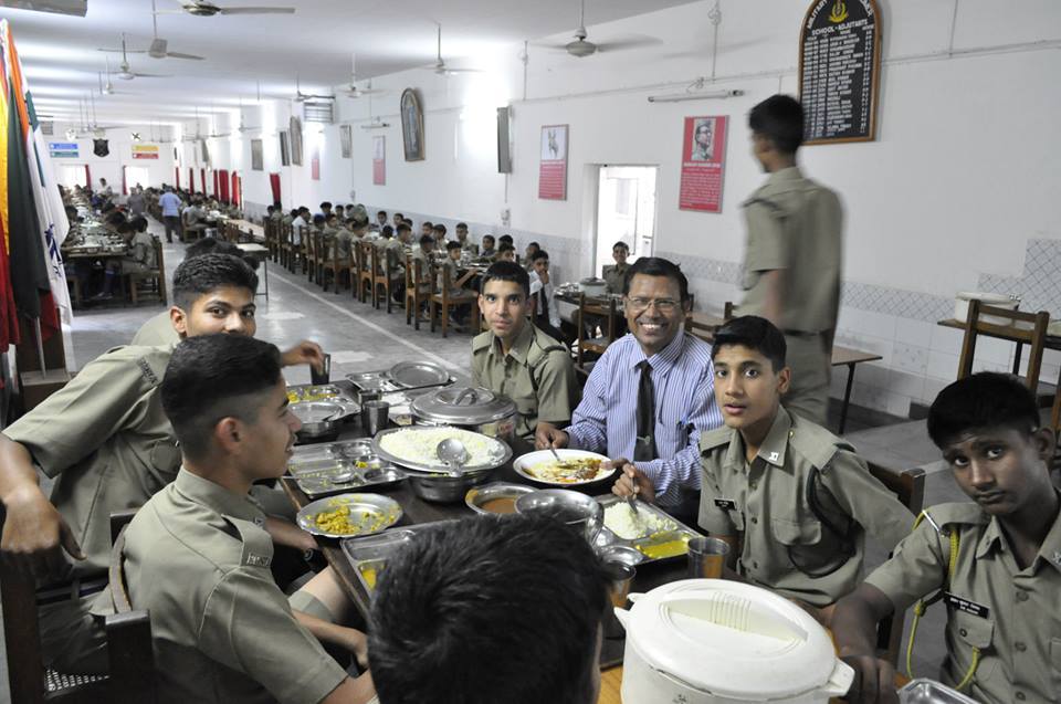 SK Lal Sir with Cadets at School Mess, RMSA