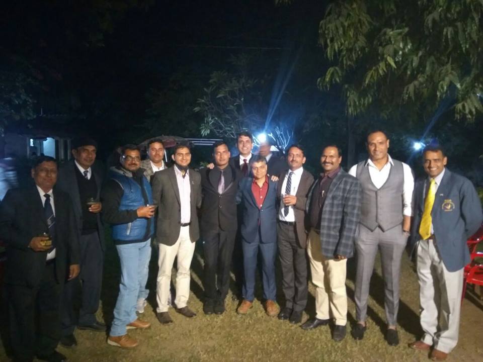 Dinner at Principal Residence — with Rajesh Gautam, Aftab Khan, Nawgnas Ardnetij, Rajesh Dahiya, Sarwar Parmar, Dinesh Grewal and Gajanand Yadava.