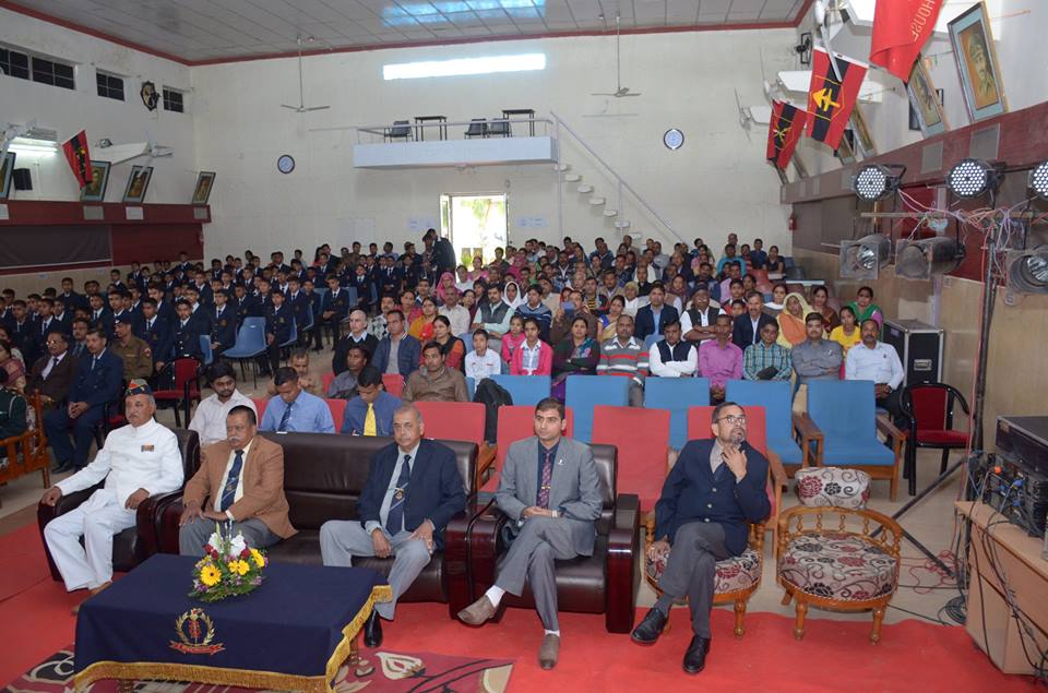 Prize Giving Ceremony at School Assembly Hall — with Durga Das, Yashpal Yadav, Aftab Khan, Gajanand Yadava and Mahendra Pal Singh.