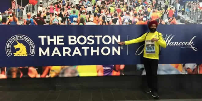 Georgian Ramanjit Singh Oberoi completes Boston Marathon