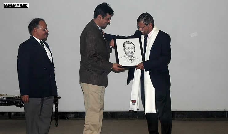 "To Sir - With Love" - Amarjeet Malik presenting S.K. Lal Sir with a sketch