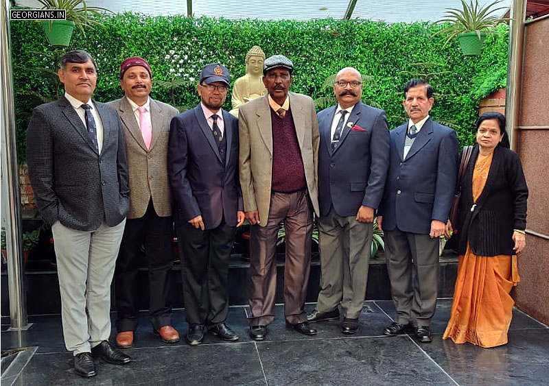 Pradeep Malik, Brigadier Manoj Kumar, Mukul Mishra escorting Faculty & Staff Members i.e. S.K. Lal Sir, Peter Sir, Mr. & Mrs. Pednekar to the venue - Manekshaw Auditorium, Delhi Cantonment