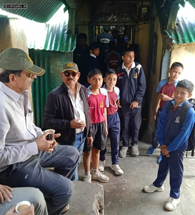 Sudhir Nagpal and Shyam Fandan with School Cadets at RMS Chail on 15th April, 2023