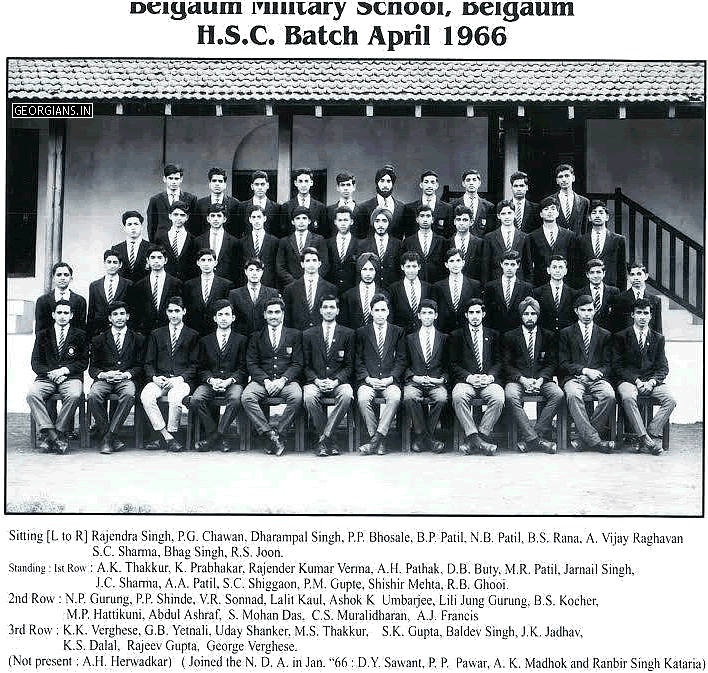 Belgaum Military School - HSC Batch - April 1966