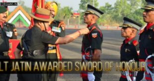 RMS Chail alumnus Lt Jatin awarded Sword of Honour