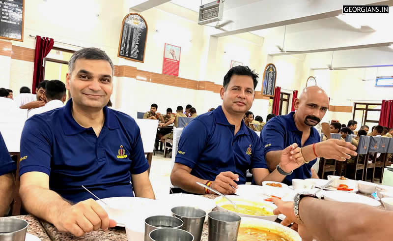 Master Chef Gajraj Singh Shekhawat and batchmates at RMS Ajmer Mess Dining Table