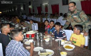 Colonel Naresh Sangwan with Cadets at RMS Ajmer School Mess