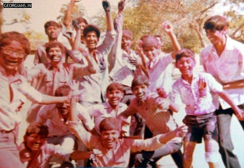 AMS Ajmer cadets celebrating holi festival - year 1980-81