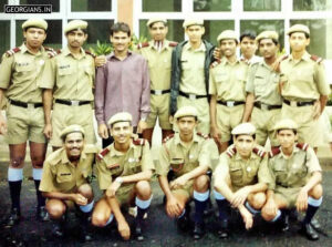 Outside the auditorium at Rashtriya Military School, Belgaum in the year 1992